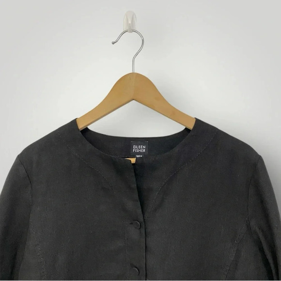 EILEEN FISHER Linen Cardigan Jacket Sz M - Picture 2 of 11